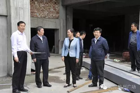市長陳青，副市長王月成陪同省電力投資集團公司總經(jīng)理李輝一行深入階州廣場視察