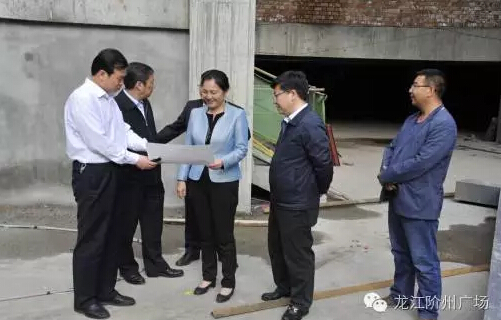市長陳青，副市長王月成陪同省電力投資集團公司總經(jīng)理李輝一行深入階州廣場視察