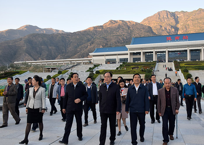 全國(guó)、省市政協(xié)委員體驗(yàn)蘭渝鐵路、視察階州廣場(chǎng)